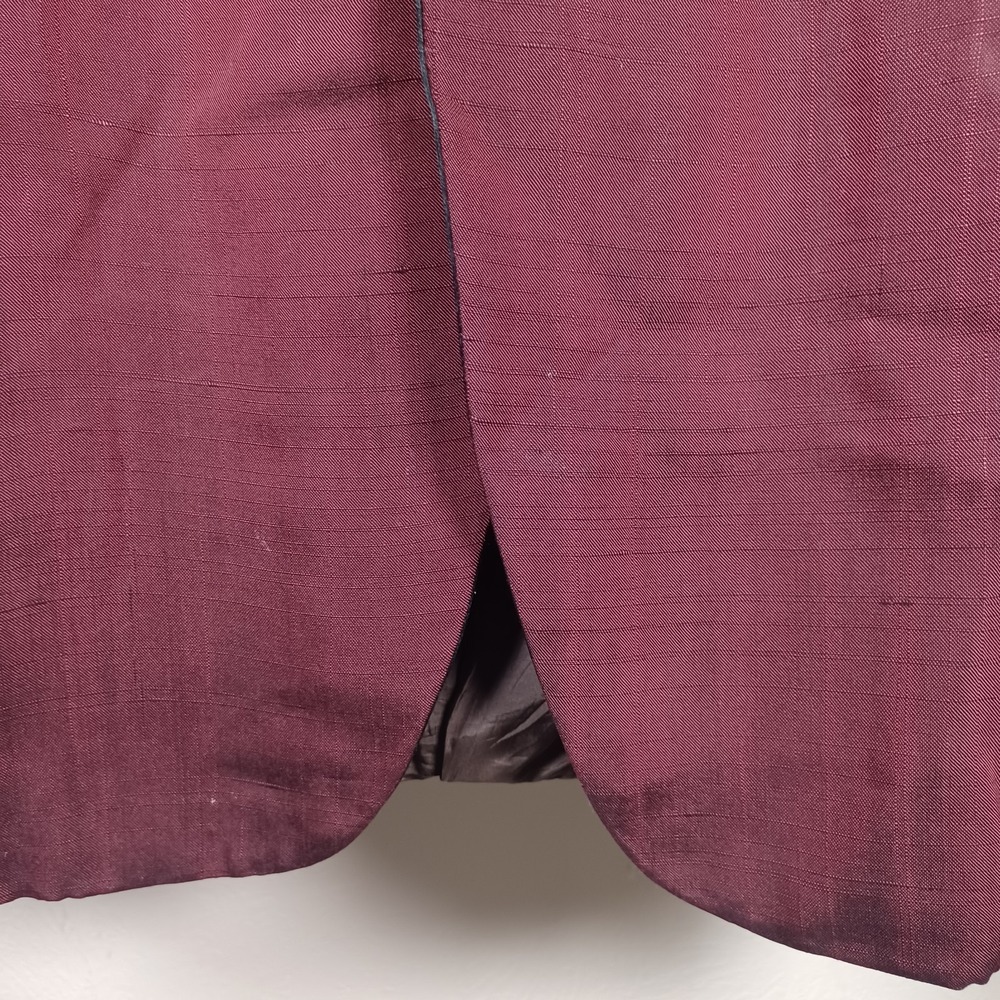 Vtg Mid Century Crimson Satin Evening Smoking‎ Dinner Jacket Formal Shawl Jacket - Picture 3 of 16